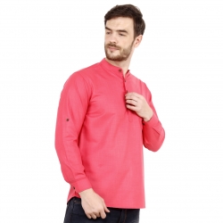 Mens Cherry Pink Short Kurta